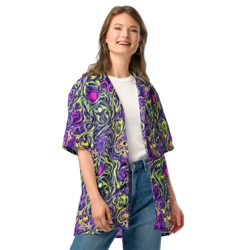 Vivid Drift on a Button Shirt