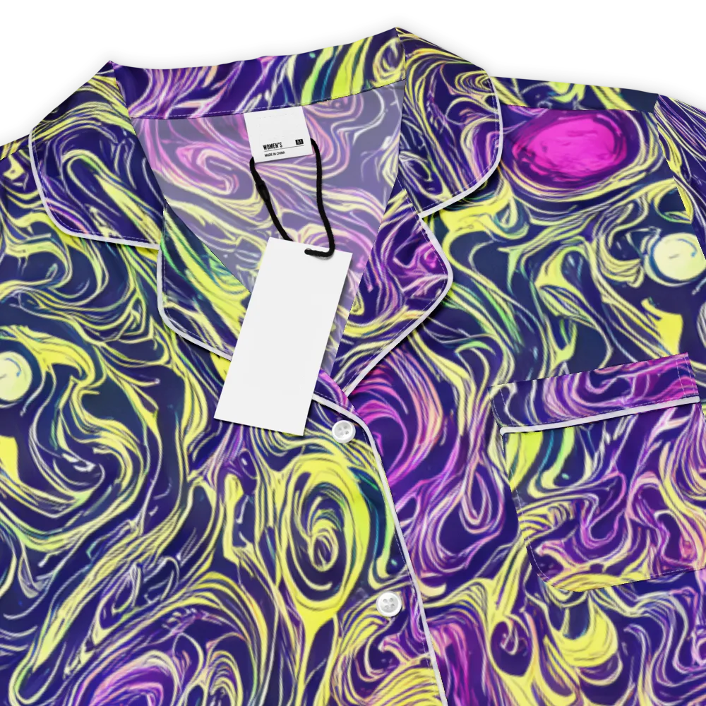 Vivid Drift on Women's Short Sleeve Pajama Top — Product details