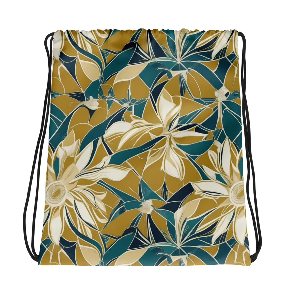 Ochre Bloom on Drawstring Bag — Photo