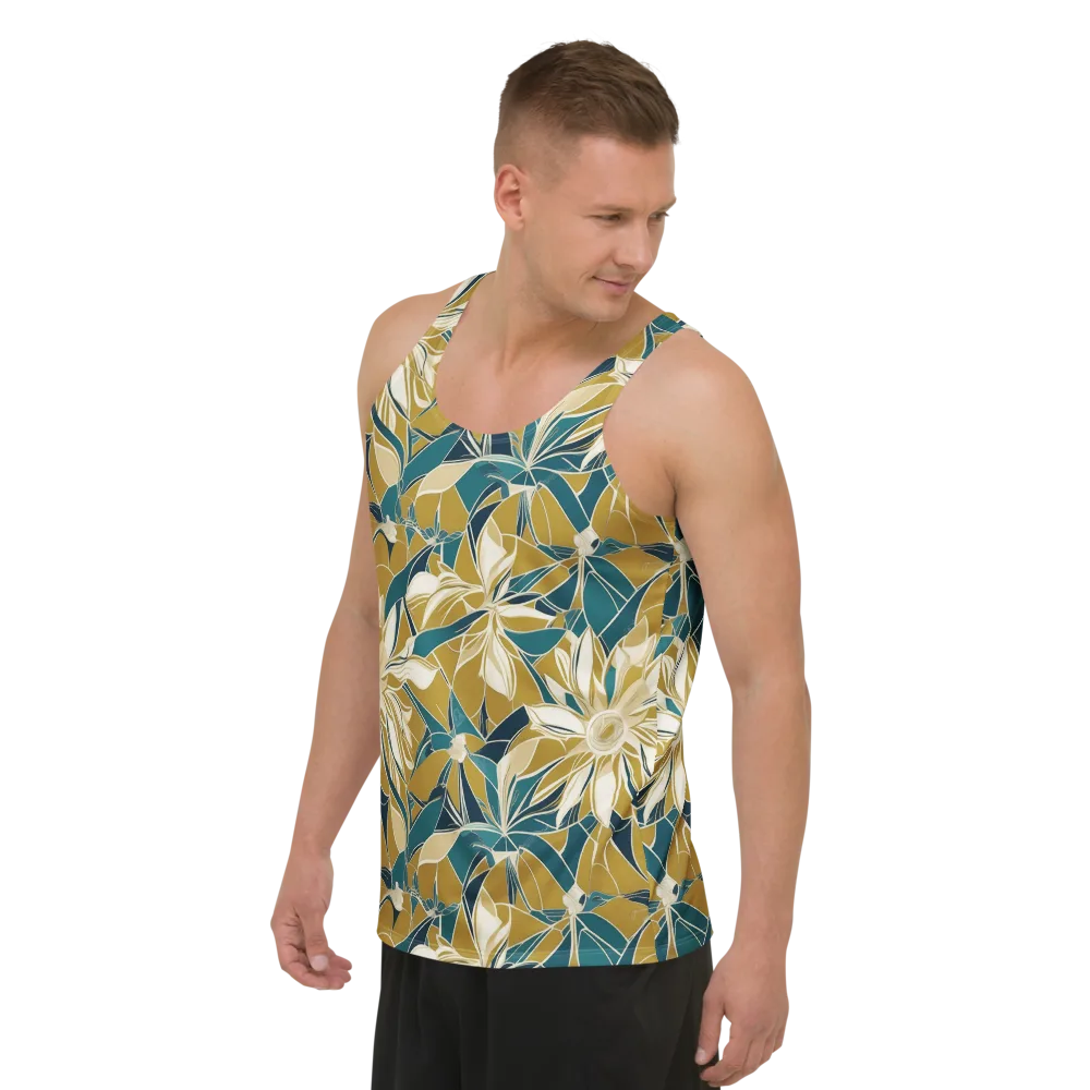 Ochre Bloom on Men's Tank Top — Left Front