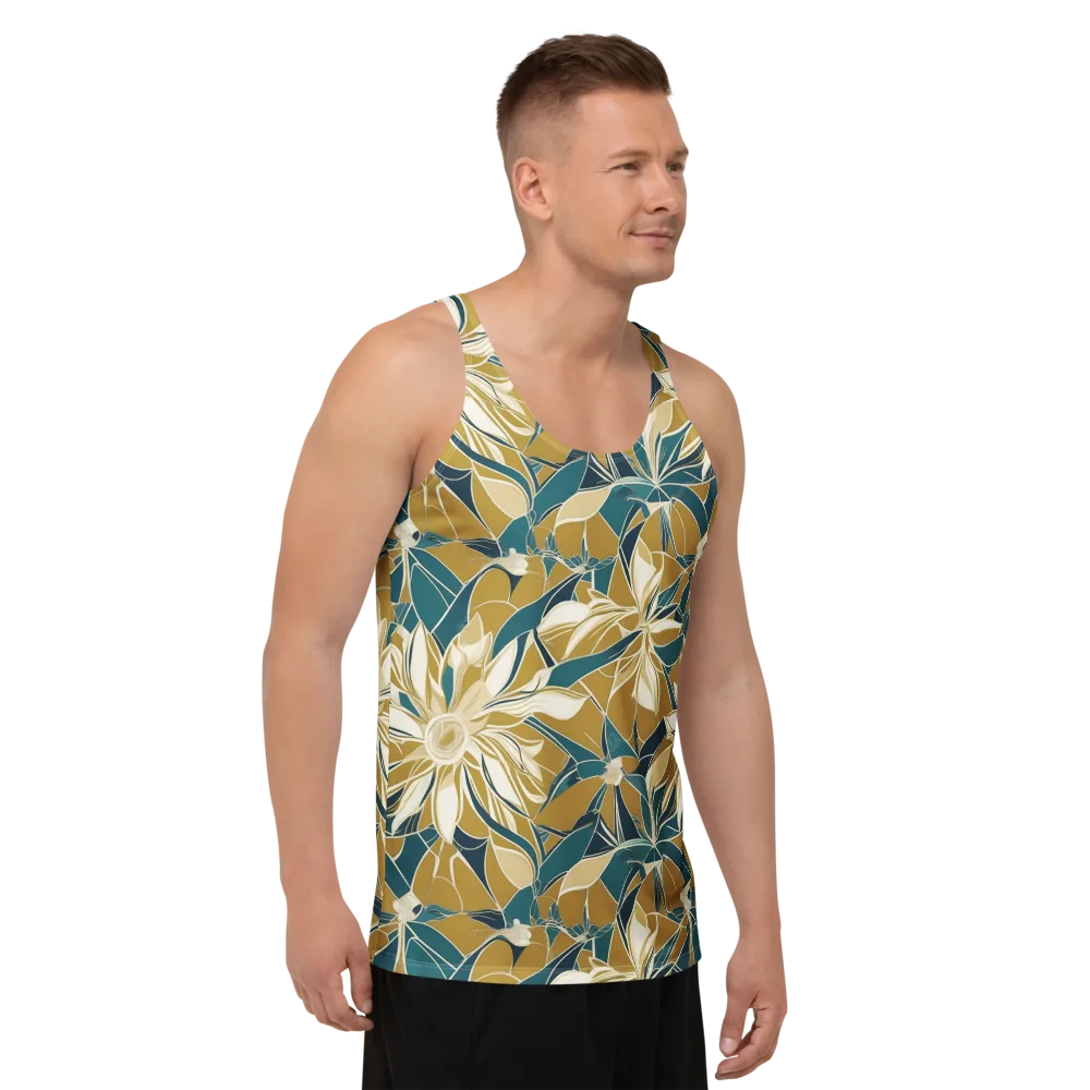Ochre Bloom on Men's Tank Top — Right Front