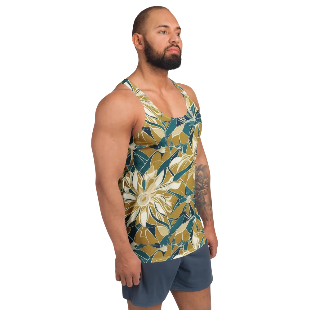 Ochre Bloom on Men's Tank Top — Right Front
