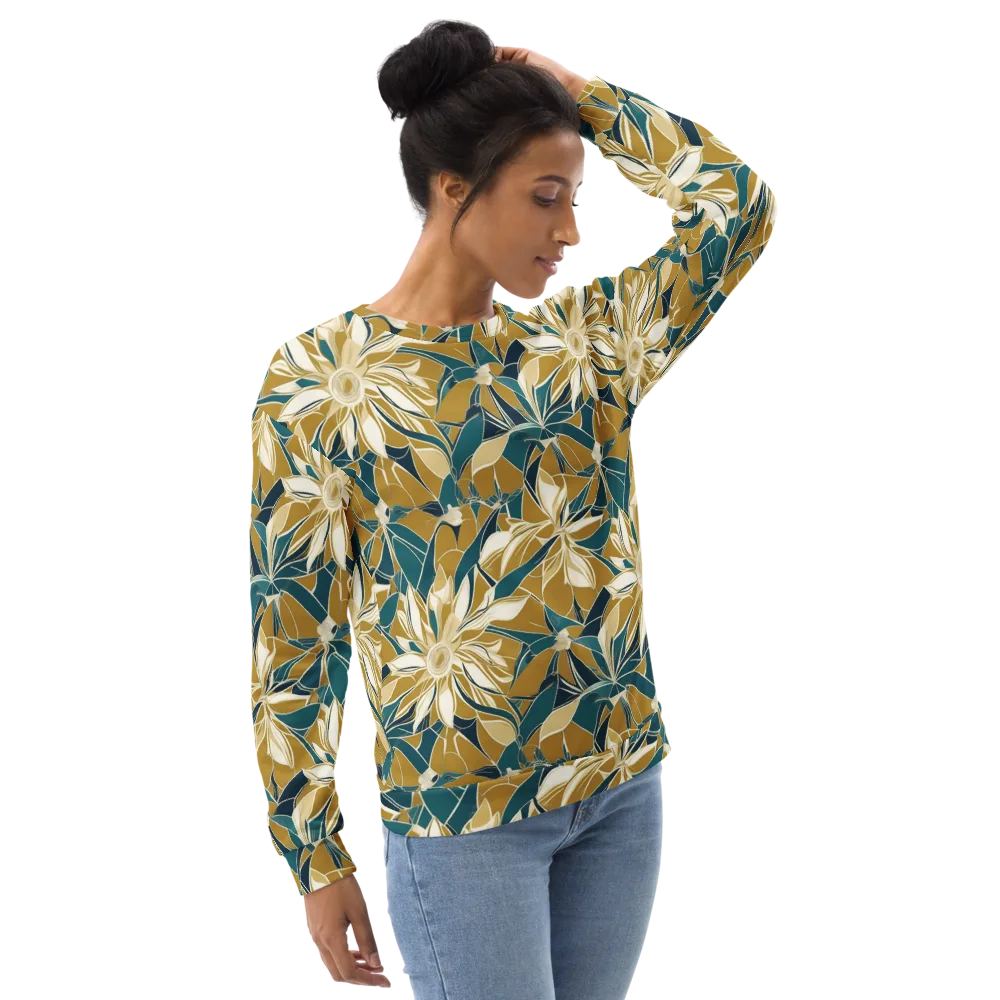 Ochre Bloom on Sweatshirt — Right Front