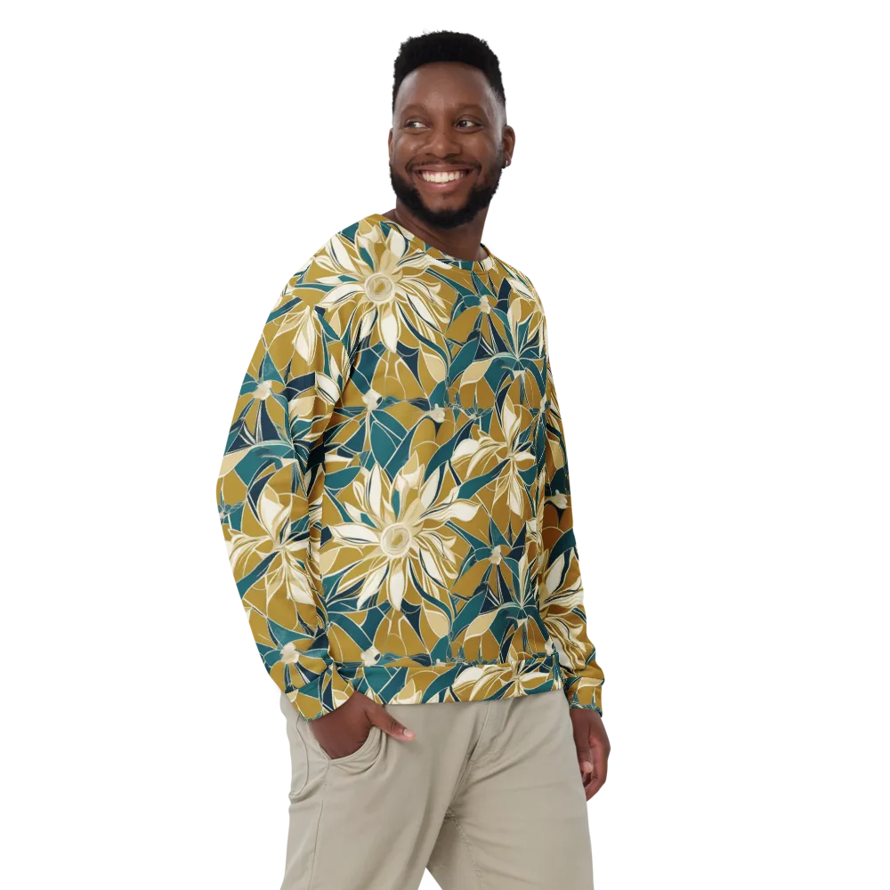 Ochre Bloom on Sweatshirt — Front