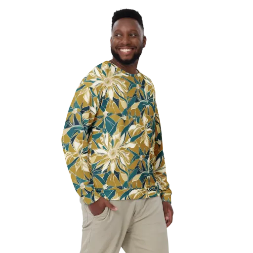 Ochre Bloom on a Sweatshirt