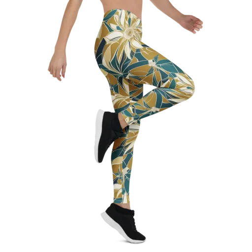 Ochre Bloom on a Leggings