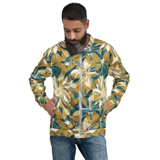 Ochre Bloom on a Bomber Jacket