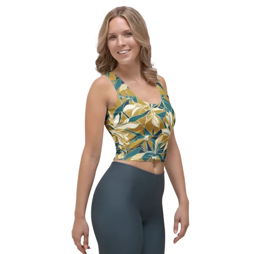 Ochre Bloom on a Crop Top
