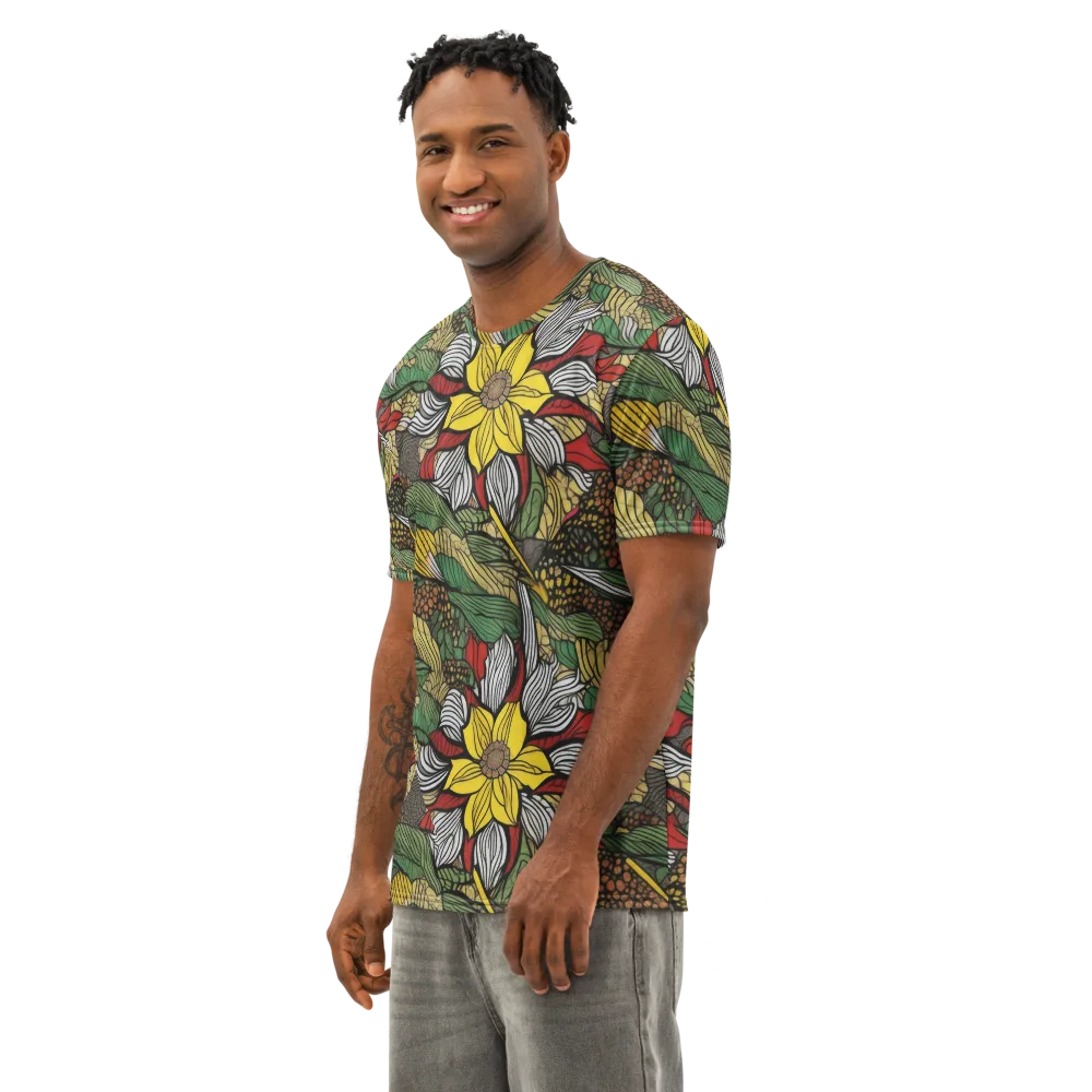 Sunlit Conservatory on Men's Cotton Crew Neck T-Shirt — Left Front