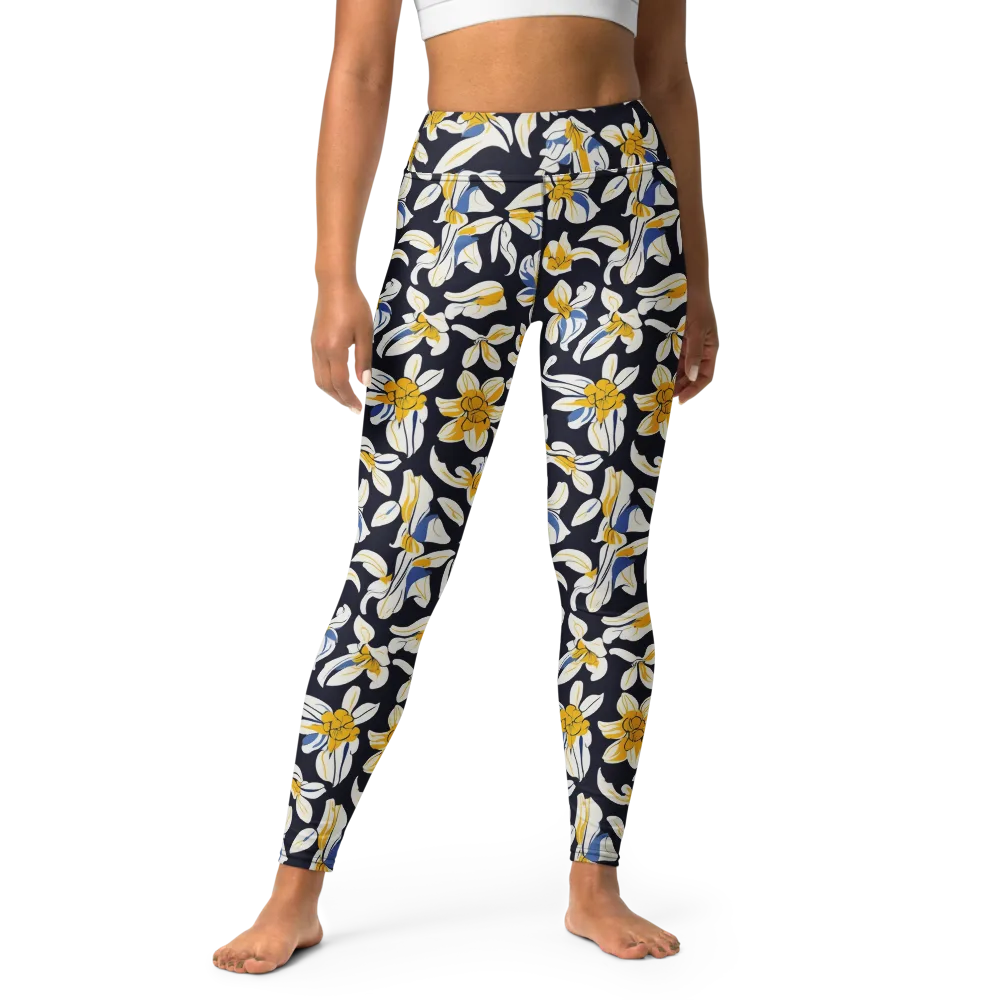 Sunlit Botanica on Yoga Leggings — Front