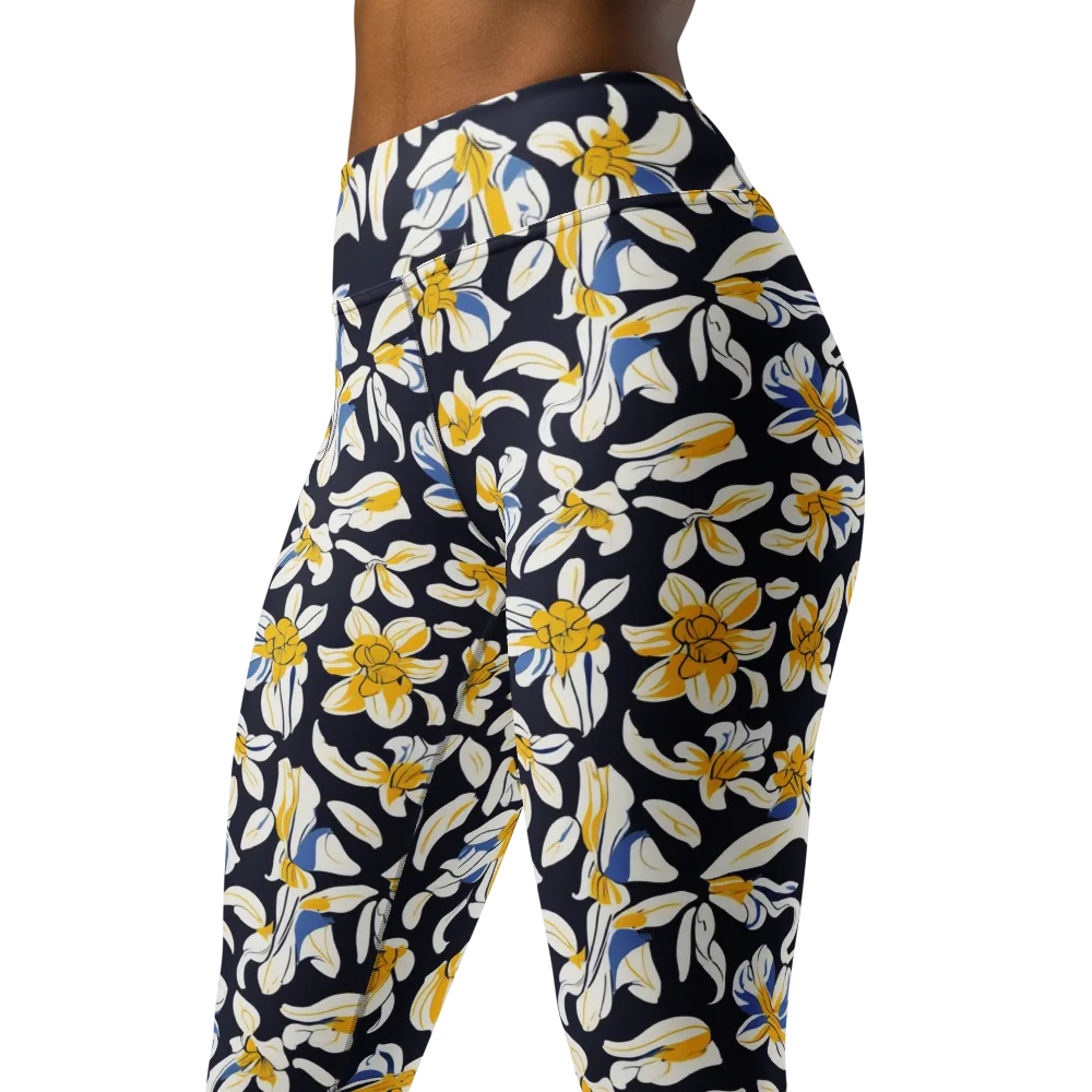 Sunlit Botanica on Yoga Leggings — Left Front