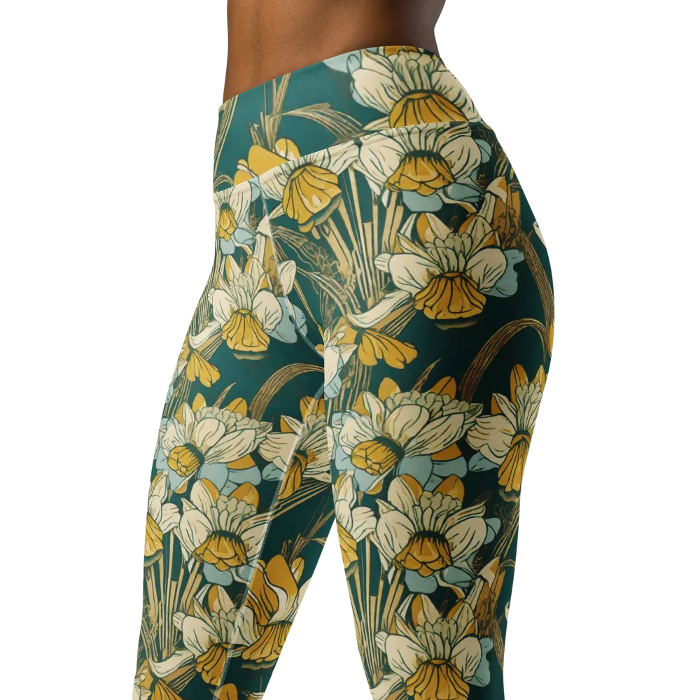 Gilded Meadow on Yoga Leggings — Left Front
