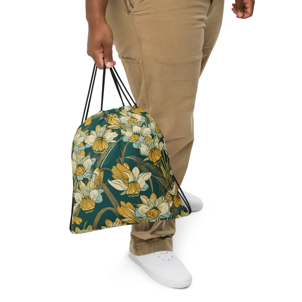 Gilded Meadow on Drawstring Bag — Front