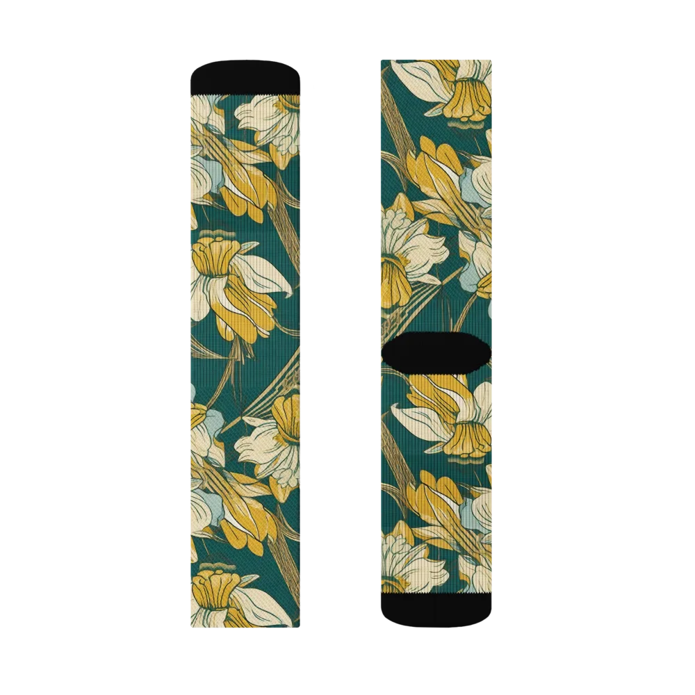 Gilded Meadow on Socks — Left Sock