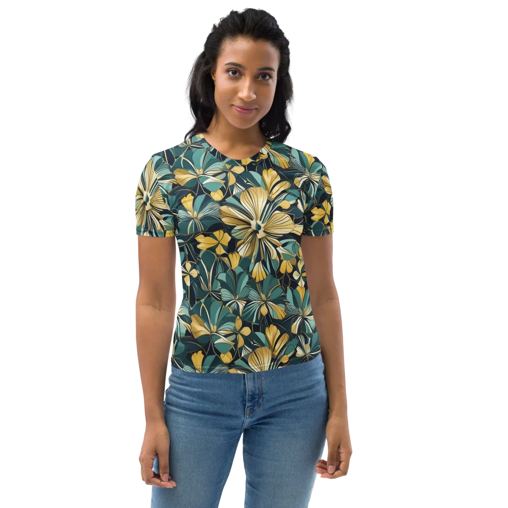 Teal Botanica on Women's Crew Neck T-Shirt — Front