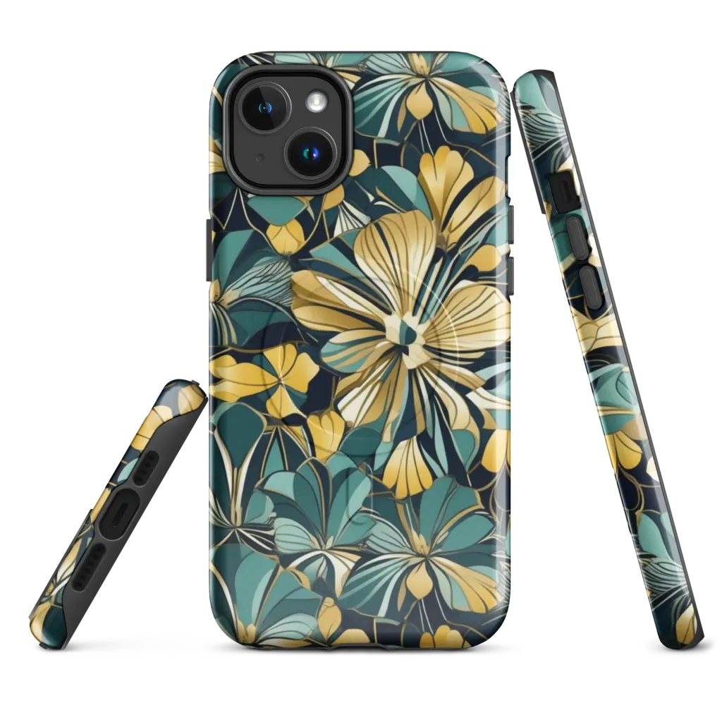 Teal Botanica on MagSafe Tough Case for iPhone® — Front