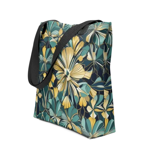 Teal Botanica on a Tote Bag