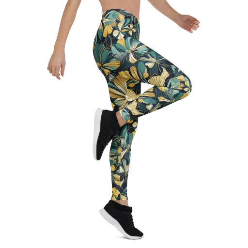 Teal Botanica on a Leggings