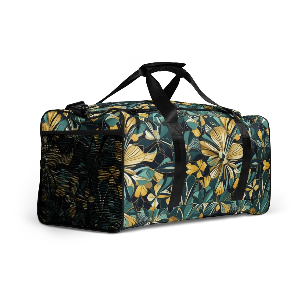 Teal Botanica on Duffle Bag — Right Front