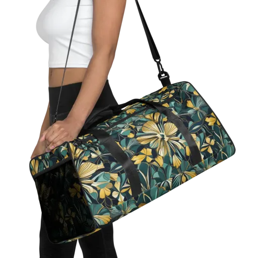 Teal Botanica on a Duffle Bag