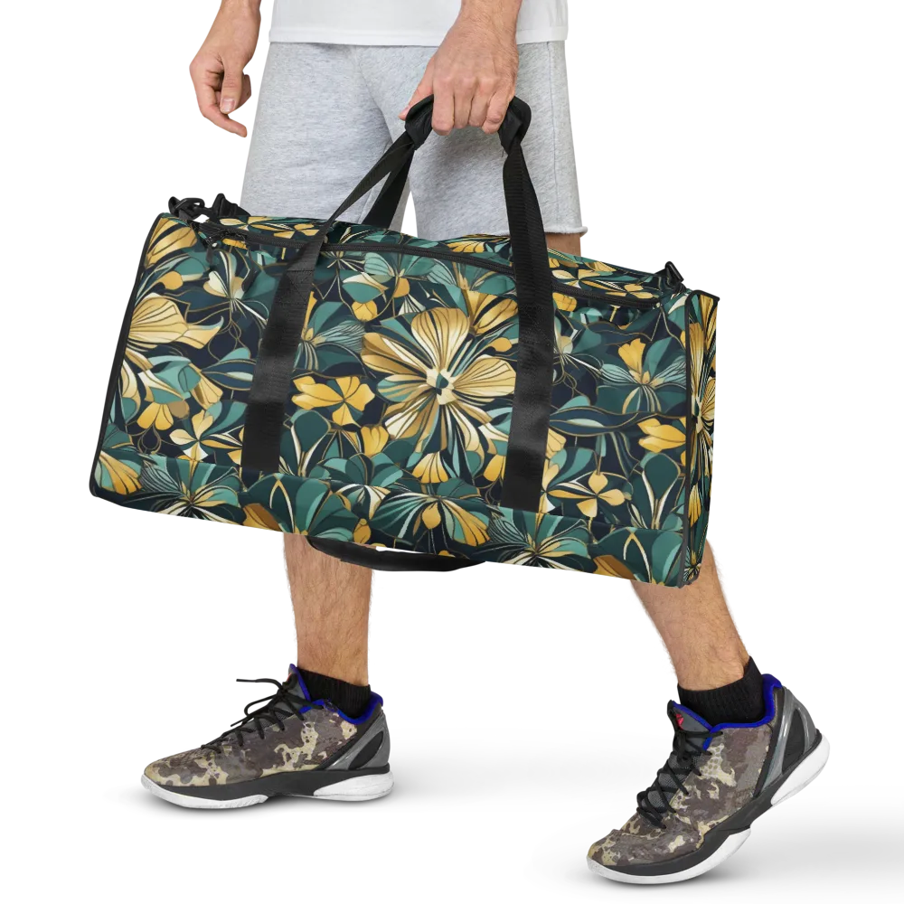 Teal Botanica on Duffle Bag — Front