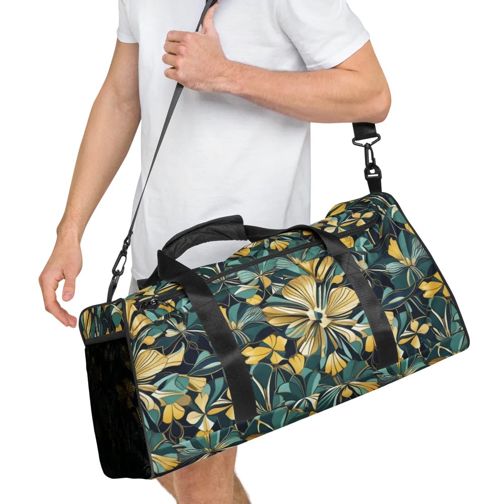 Teal Botanica on Duffle Bag — Right Front