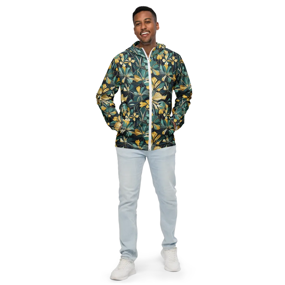 Teal Botanica on Men's Windbreaker — Front