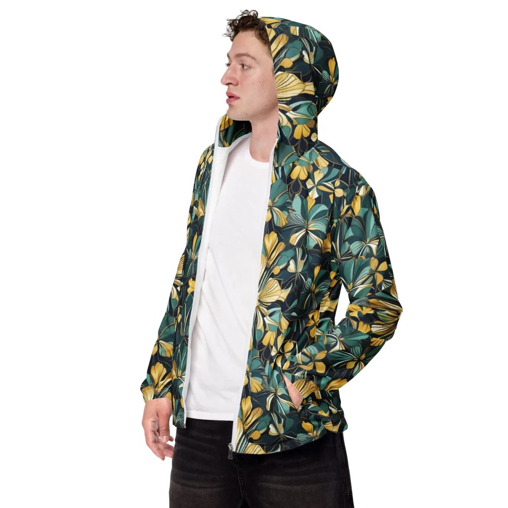 Teal Botanica on Men's Windbreaker — Left Front