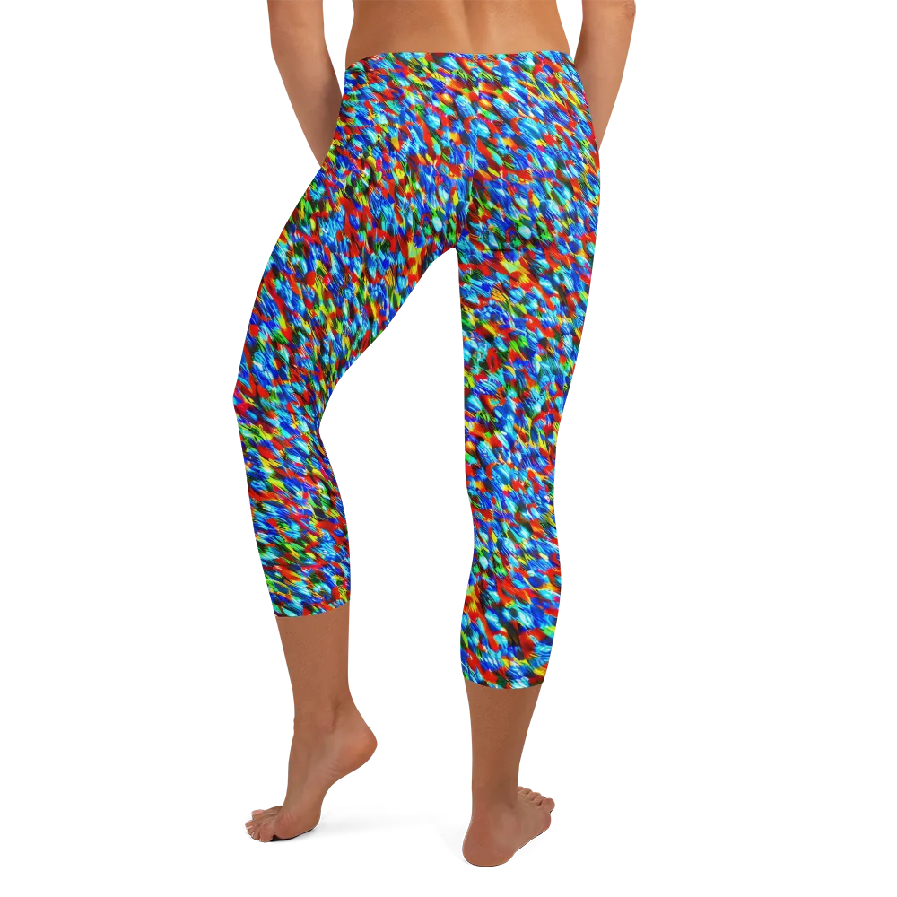 Aurora Shards on Capri Leggings — Back