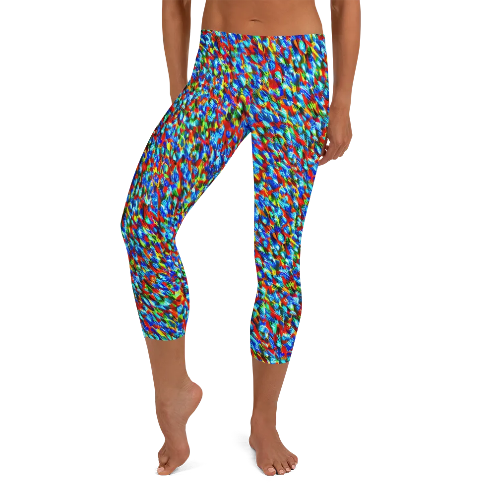 Aurora Shards on Capri Leggings — Front