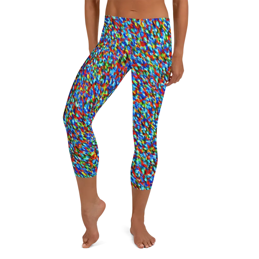 Aurora Shards on Capri Leggings — Front