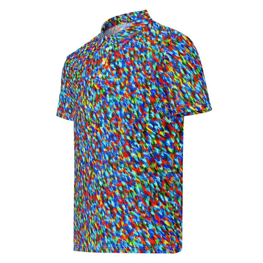 Aurora Shards on Men's Slim Fit Polo Shirt — Left Front