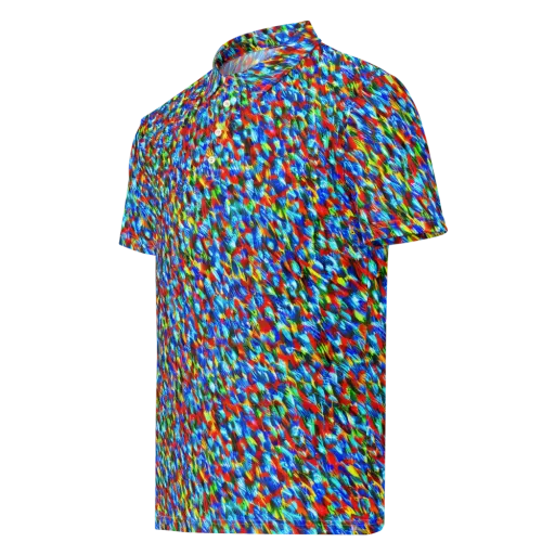 Aurora Shards on a Men's Slim Fit Polo Shirt
