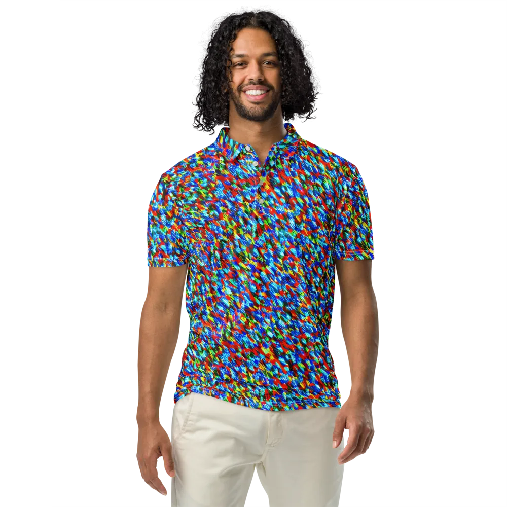 Aurora Shards on Men's Slim Fit Polo Shirt — Front