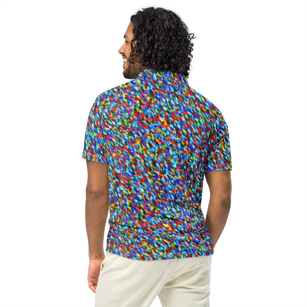 Aurora Shards on Men's Slim Fit Polo Shirt — Back
