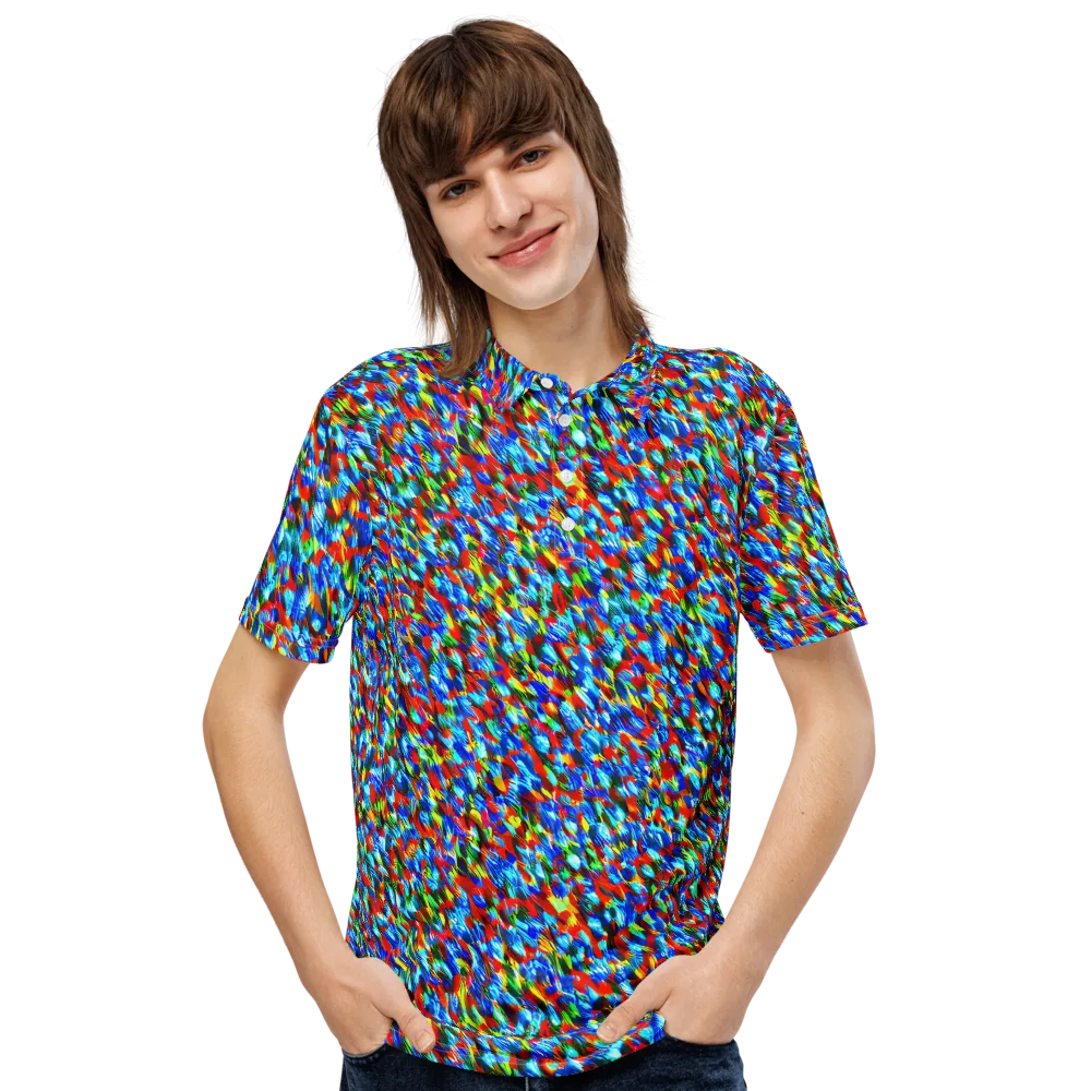 Aurora Shards on Men's Slim Fit Polo Shirt — Front