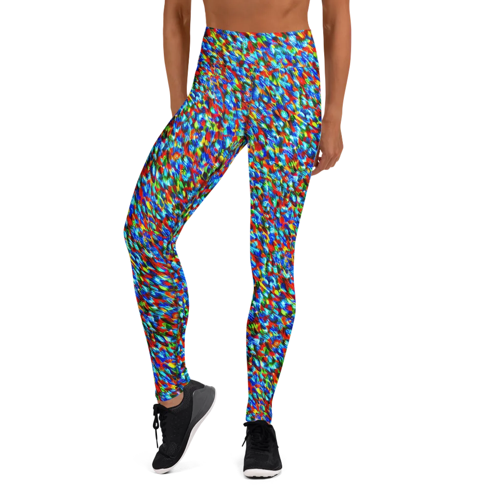Aurora Shards on Yoga Leggings — Front