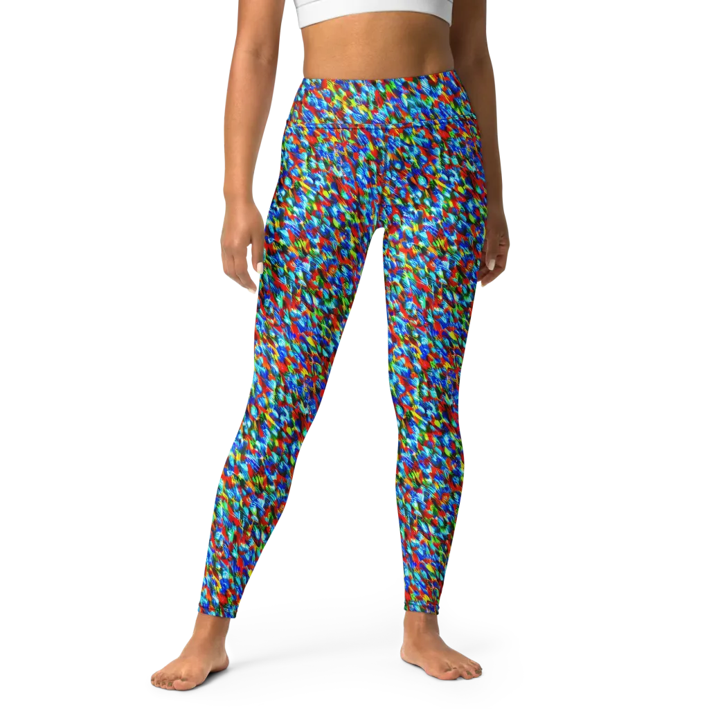 Aurora Shards on Yoga Leggings — Front