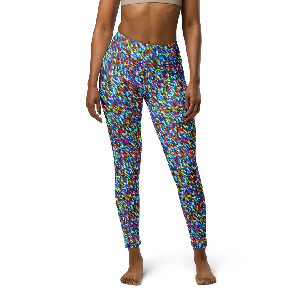 Aurora Shards on Yoga Leggings — Front