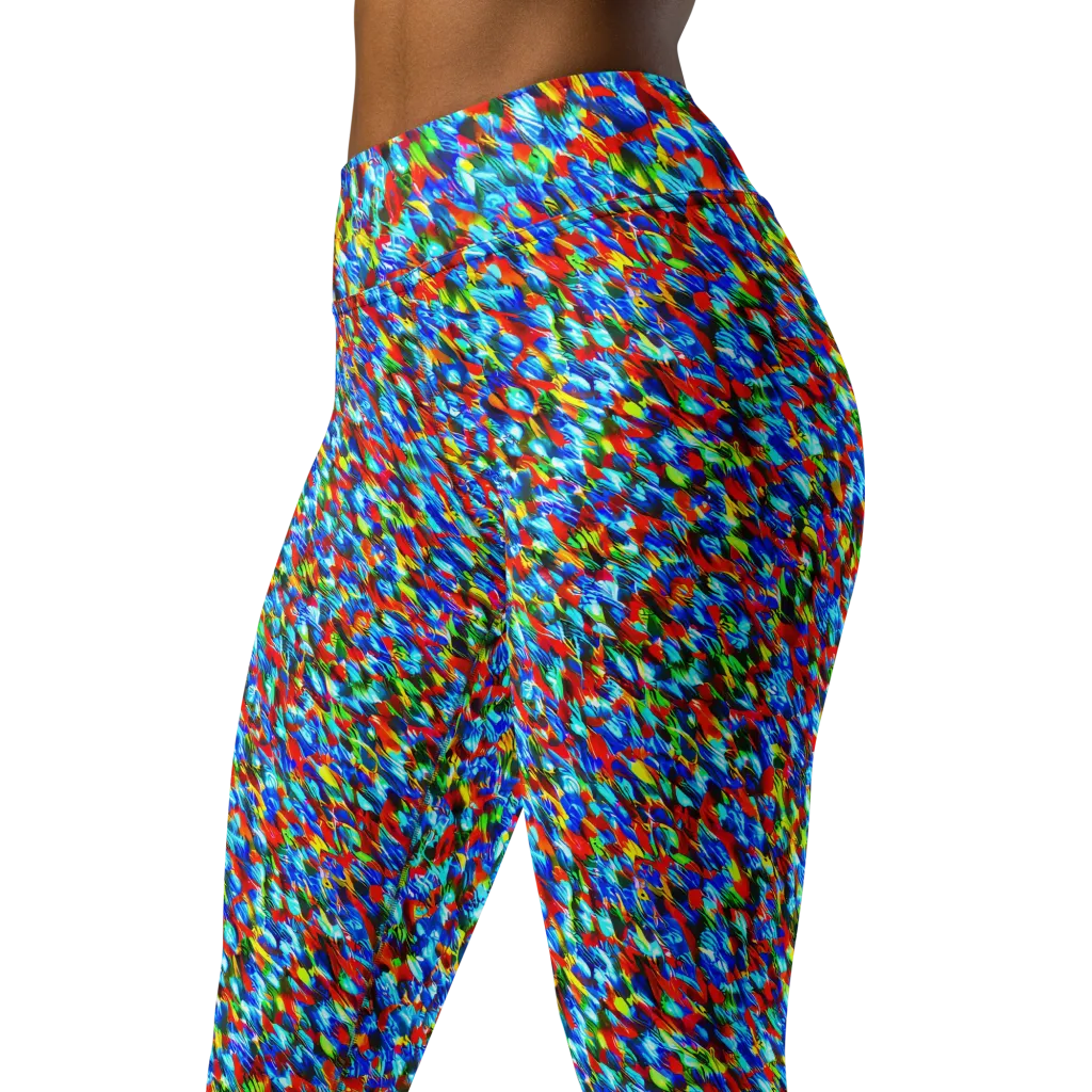 Aurora Shards on Yoga Leggings — Left Front