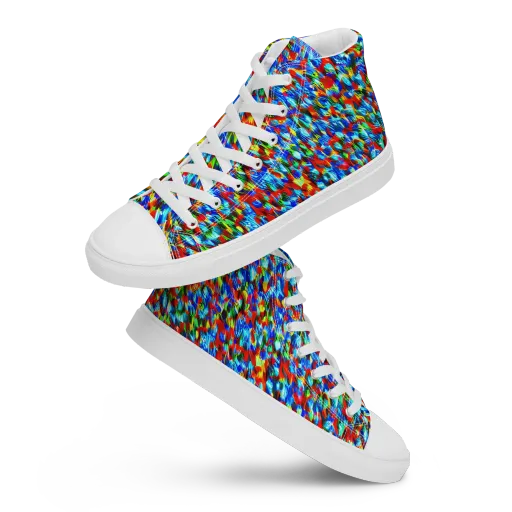 Aurora Shards on a Men's High Top Canvas Shoes