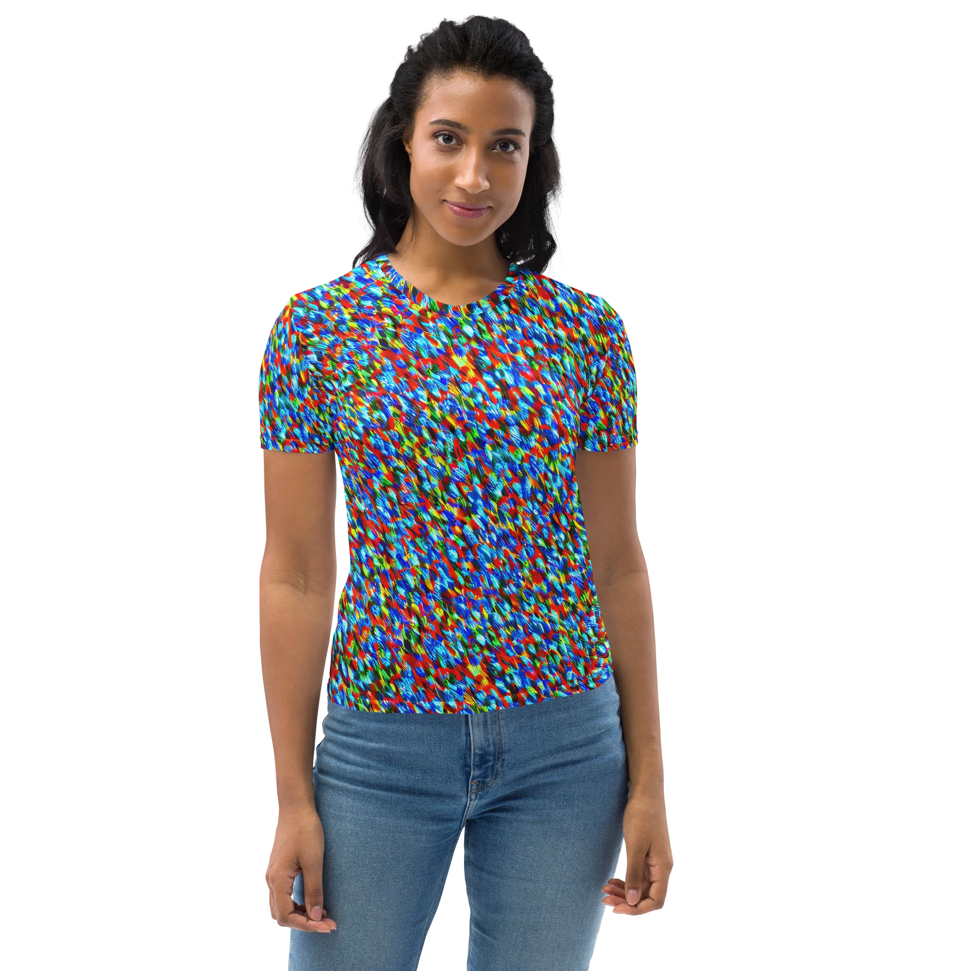 Aurora Shards on Women's Crew Neck T-Shirt — Front
