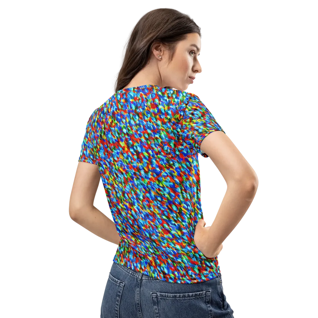 Aurora Shards on Women's Crew Neck T-Shirt — Back
