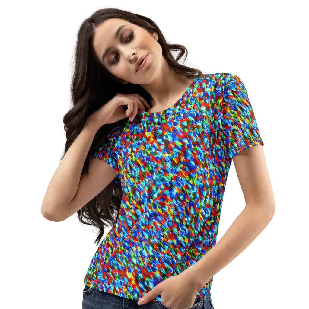 Aurora Shards on Women's Crew Neck T-Shirt — Left Front
