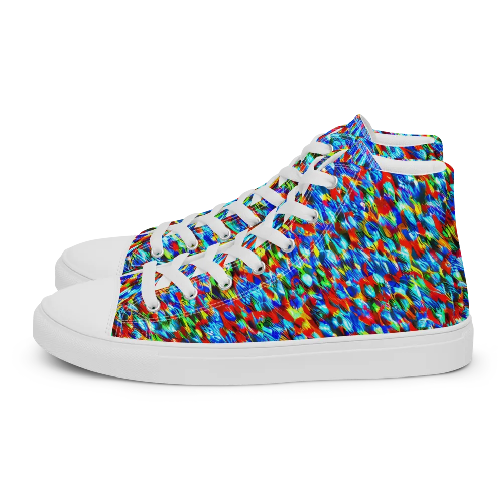 Aurora Shards on Women's High Top Canvas Shoes — Left