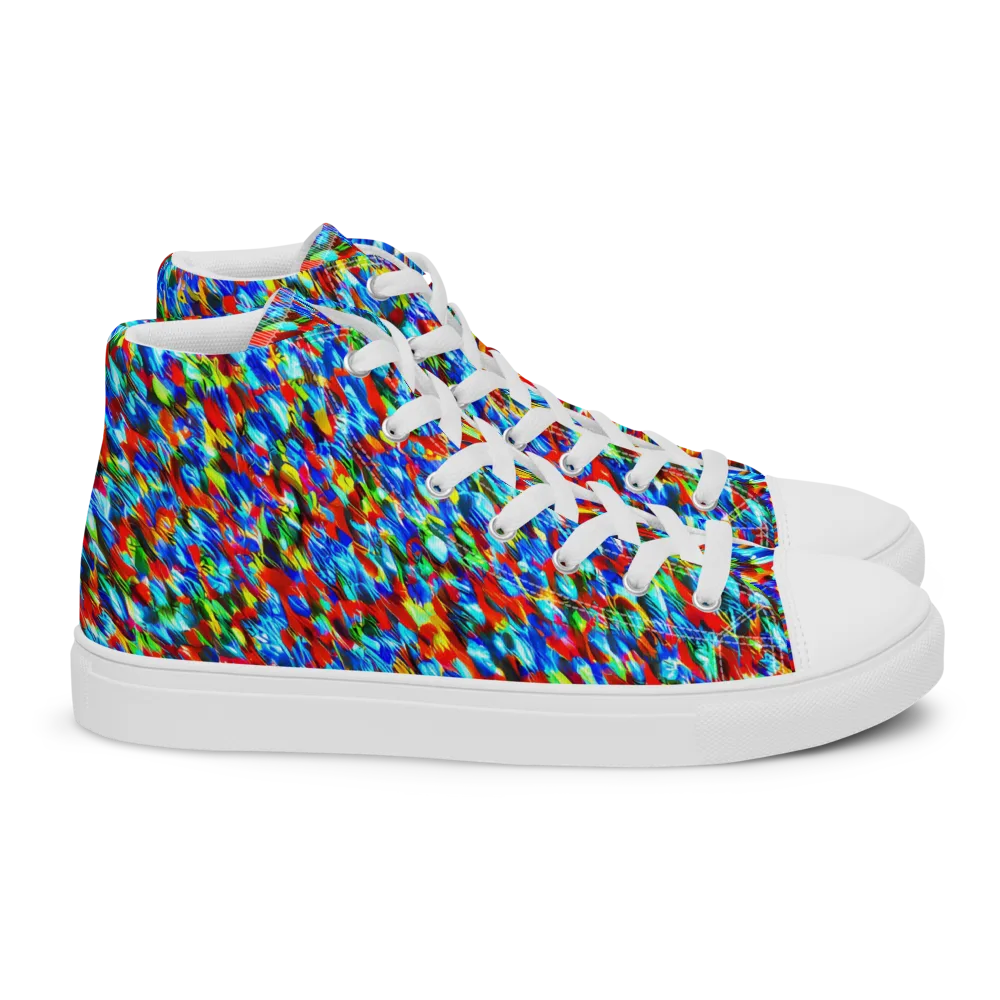 Aurora Shards on Women's High Top Canvas Shoes — Right