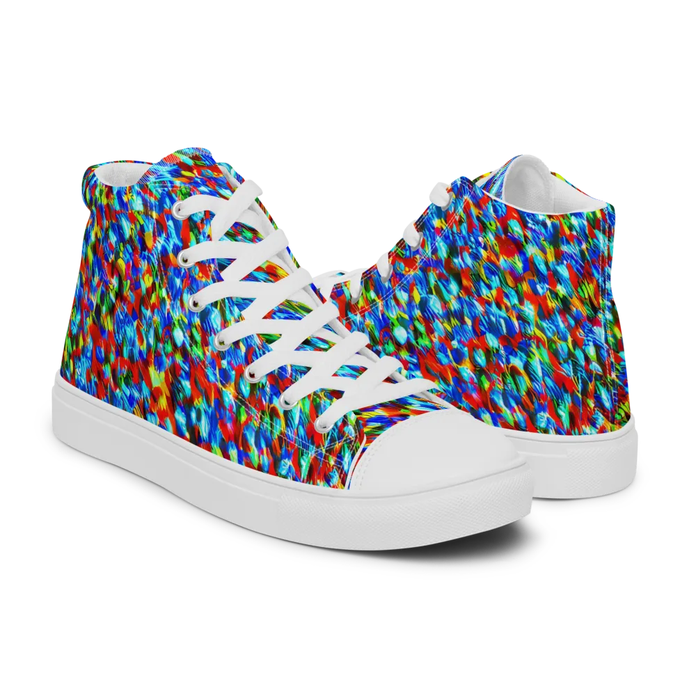 Aurora Shards on Women's High Top Canvas Shoes — Right