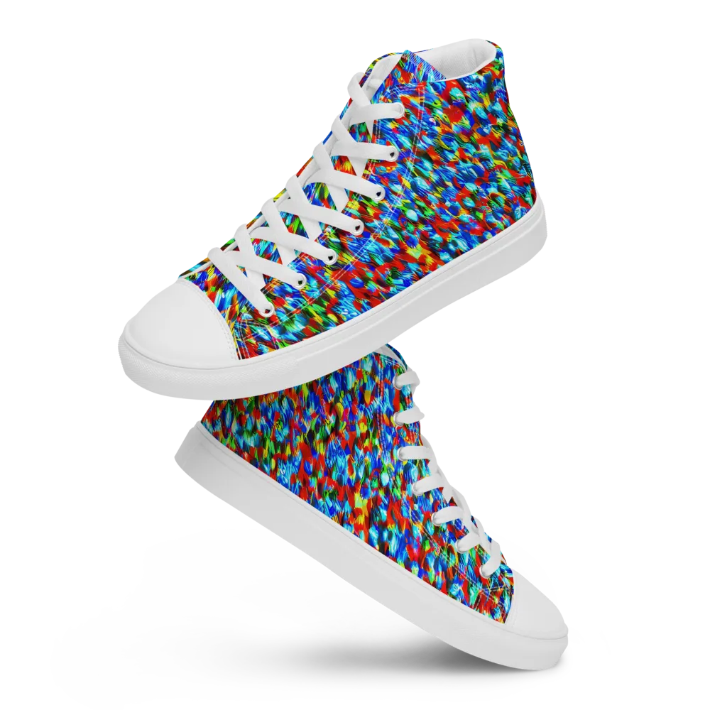 Aurora Shards on Women's High Top Canvas Shoes — Front