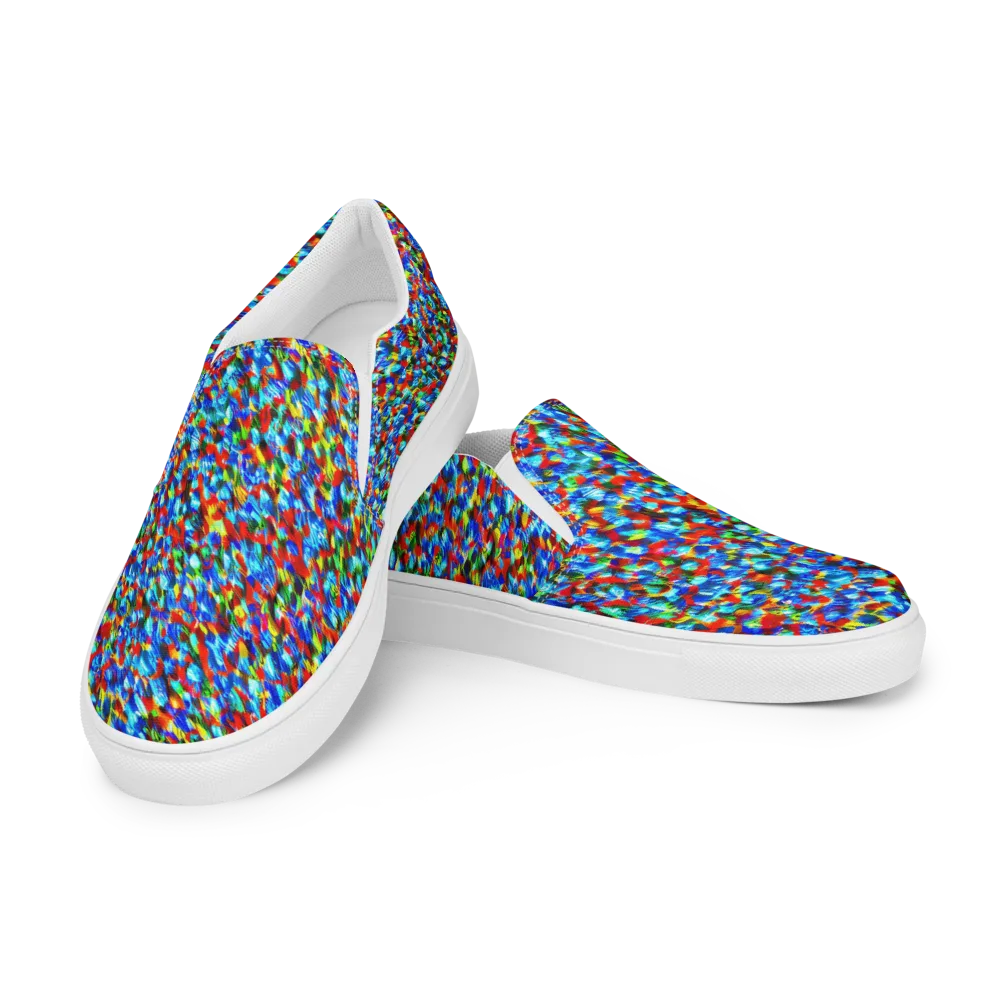 Aurora Shards on Men's Slip-On Canvas Shoes — Left Front