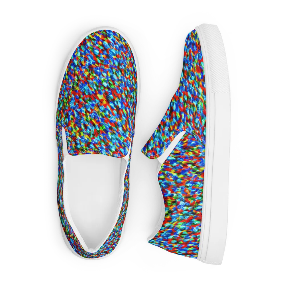 Aurora Shards on Men's Slip-On Canvas Shoes — Front